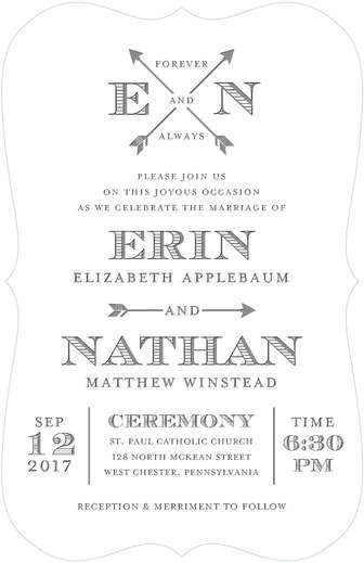 arrowed eternity wedding invitations