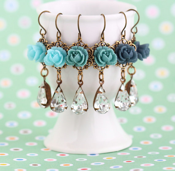 dangle floral earrings