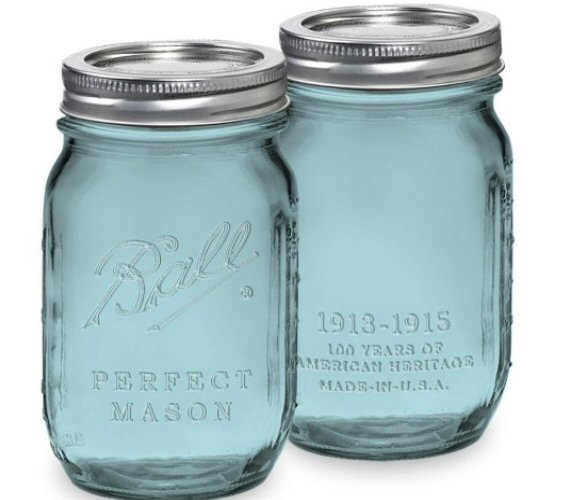 How to Make Mason Jars Look Old - blue mason jars