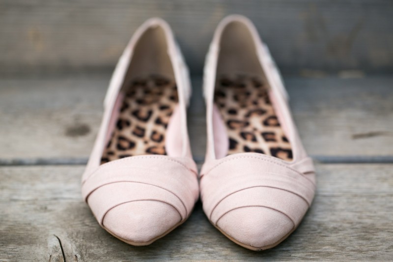 blush wedding flats with leopard sole | via 31 Best Handmade Wedding Shoes https://emmalinebride.com/bride/handmade-wedding-shoes/