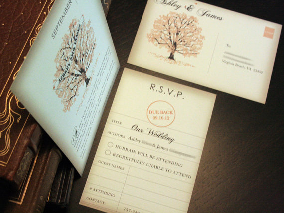 book inspired wedding invitations