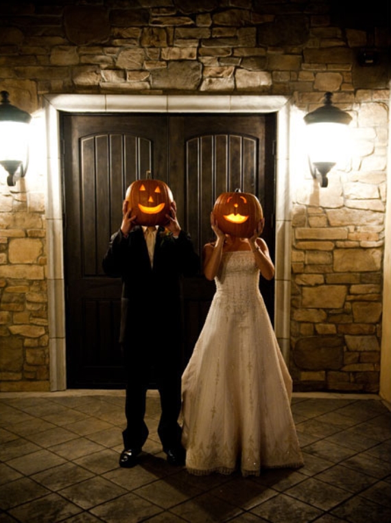 Halloween Wedding Idea Pumpkin Wedding Photo