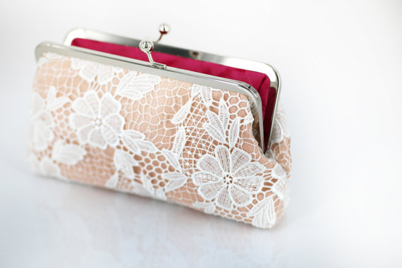 bridesmaid clutch in lace