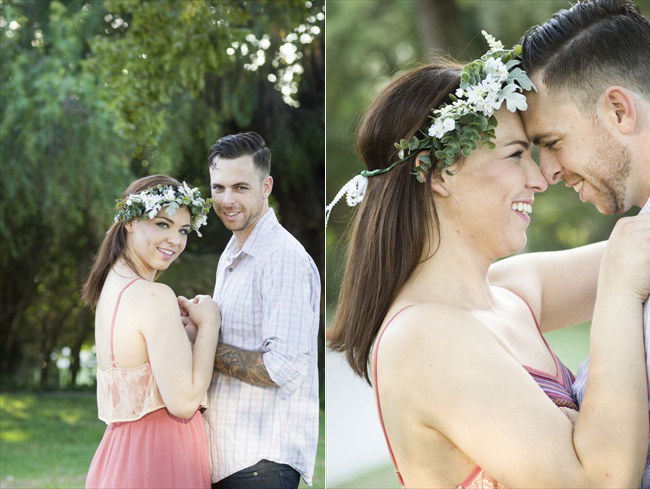 romantic photos of engaged couple at their Santa Fe Springs engagement session