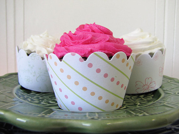 Wedding Cupcake Ideas: cupcake wrappers (by Lasso'd Moon)