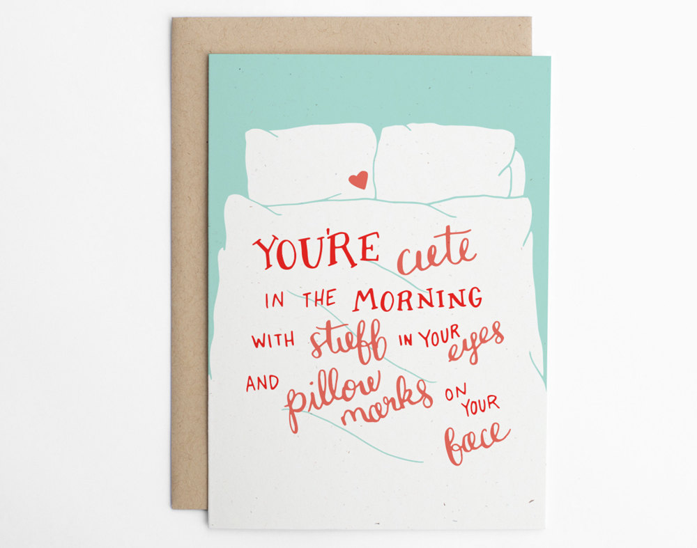 cute in the morning - via funny valentine cards etsy from EmmalineBride.com