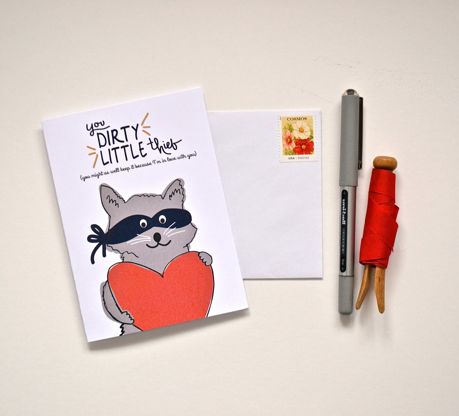 dirty little thief valentines day card - via funny valentine cards etsy from EmmalineBride.com