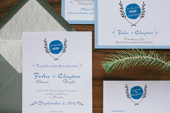 elegant nature folk wedding invitations