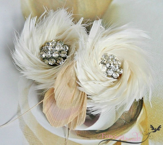Feather Themed Wedding - feather hair accessory by fancie strands