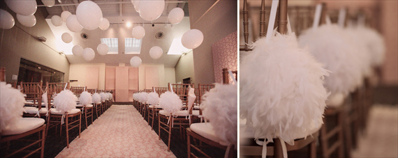 Feather Themed Wedding - aisle (photo by kristin vining)