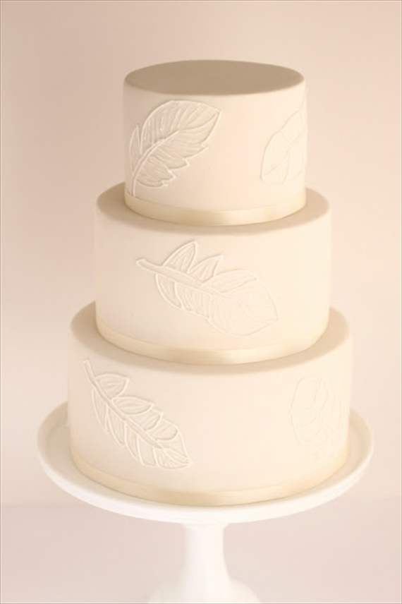 Feather Themed Wedding - feather wedding cake by hello naomi
