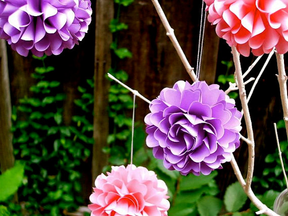hanging paper flowers