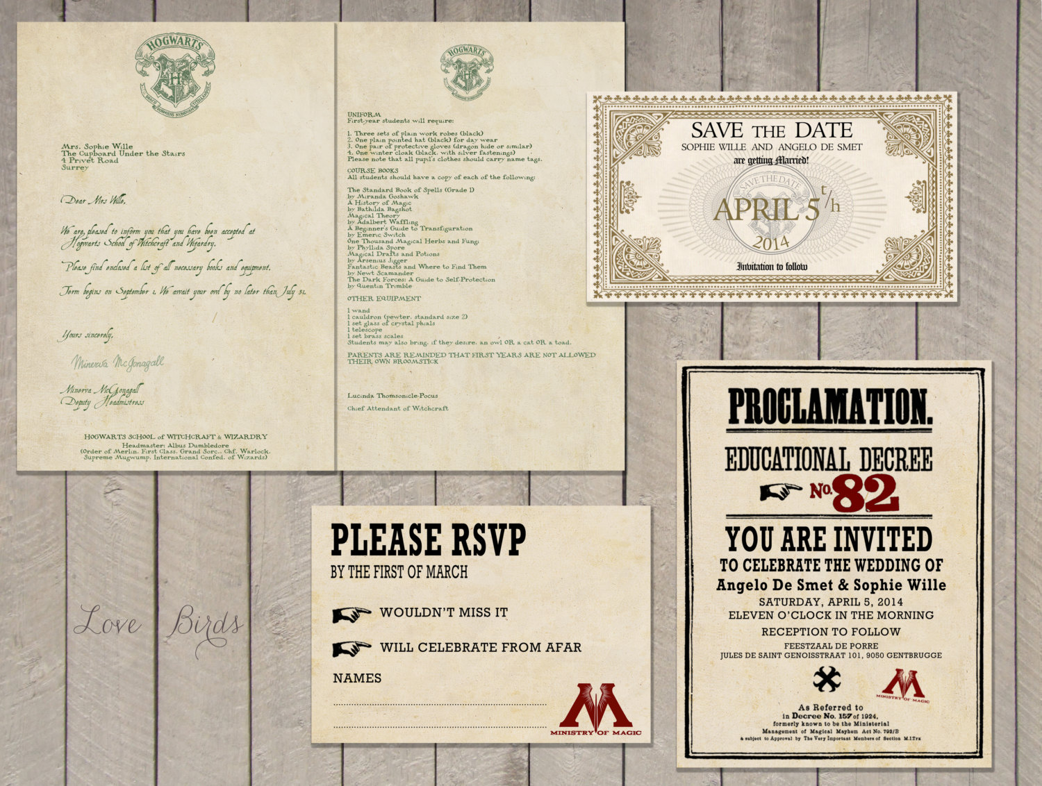 harry potter wedding invitation | via emmalinebride.com | 50+ Greatest Geeky Wedding Ideas of All Time