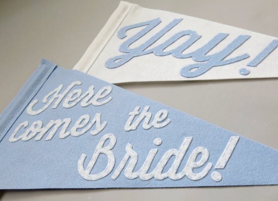 here comes the bride felt wedding banner