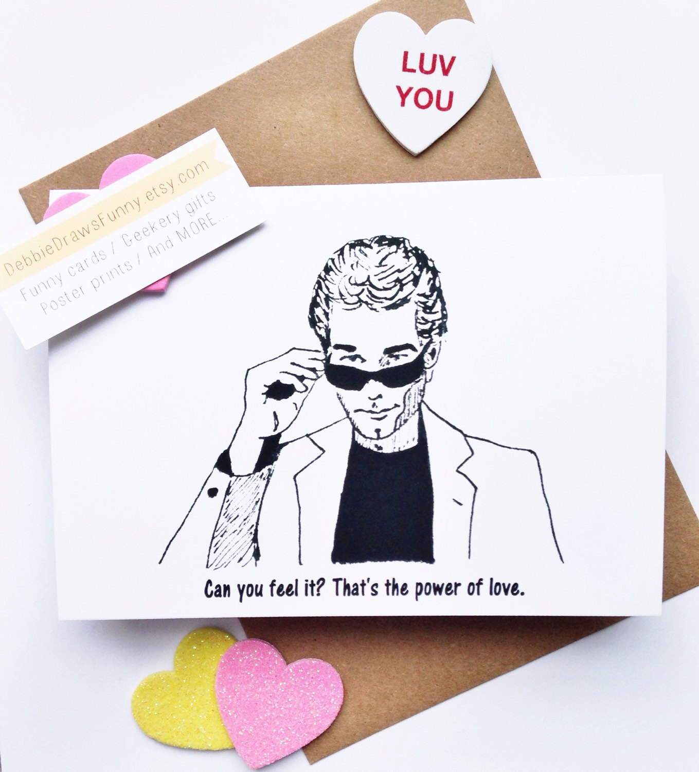 huey lewis valentines day card power of love - via funny valentine cards etsy from EmmalineBride.com