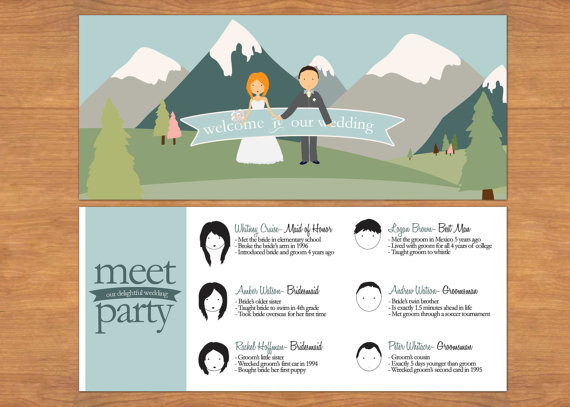 Are Wedding Programs Required? (via EmmalineBride.com) - illustrated programs by B is for Brown