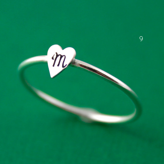 initial heart stacking ring