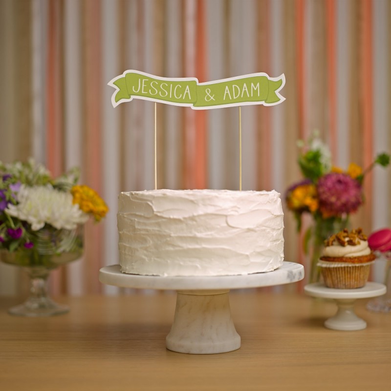Banner Wedding Cake Topper