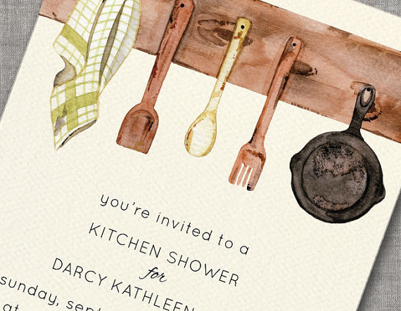 How To Plan Kitchen Bridal Shower Theme   Kitchen Bridal Shower Invitation 