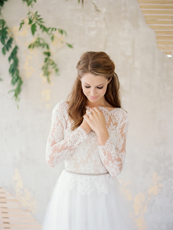 Wedding Dress Lace Sleeves Open Back - Vintage Wedding