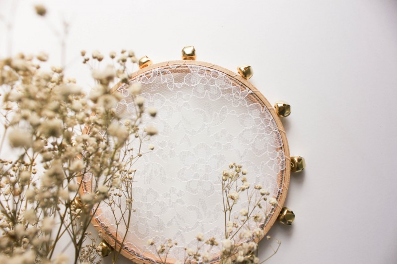 lace tambourine for the flower girl