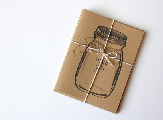 Mason Jar Thank You Cards - by Paperlaced