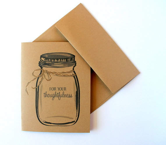Mason Jar Thank You Cards - by Paperlaced