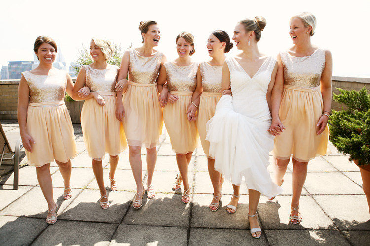 gold chiffon bridesmaid dresses