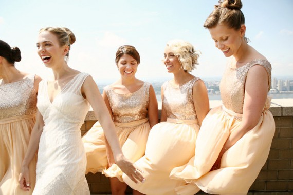 Gold Chiffon Bridesmaid Dresses | Emmaline Bride