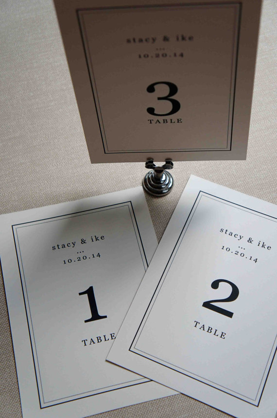 Modern Table Numbers for Weddings (by 2BSquared via EmmalineBride.com)