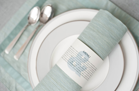 Napkin Rings for Weddings - wedding menu wrap by Lama Works