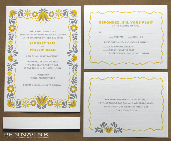 pa dutch folk wedding invitations