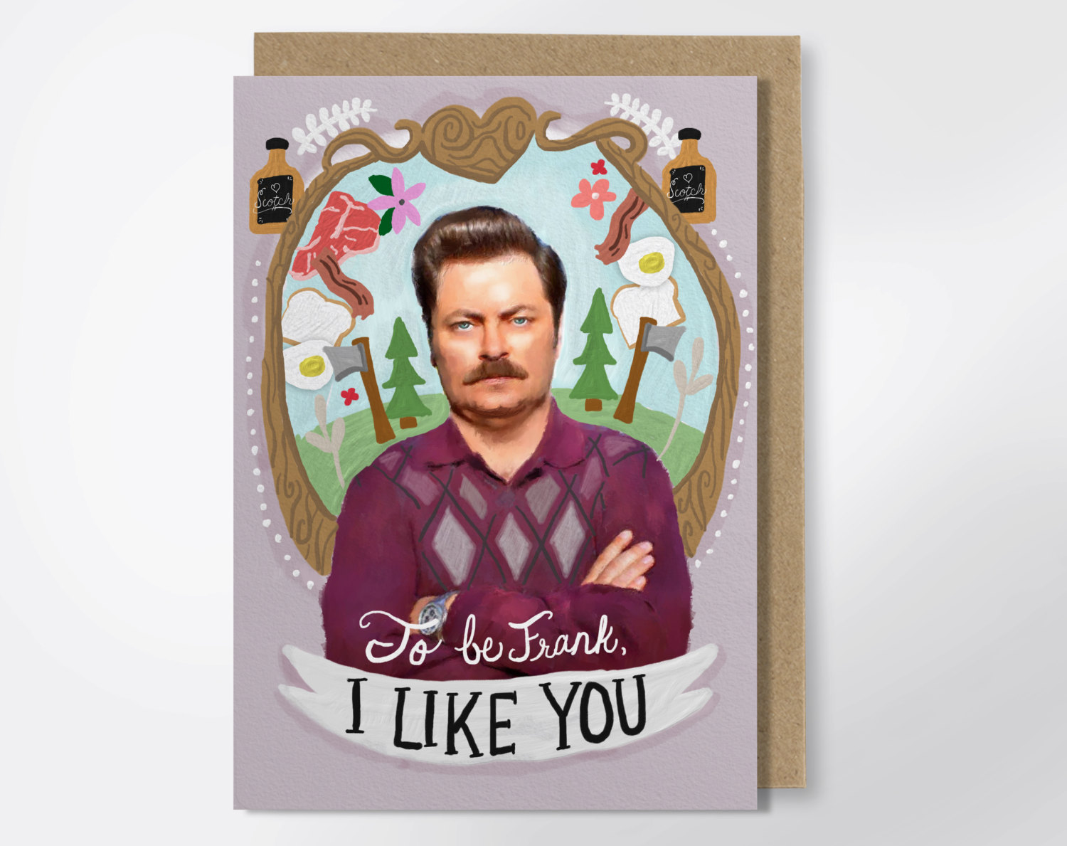 ron swanson valentines day card - via funny valentine cards etsy from EmmalineBride.com