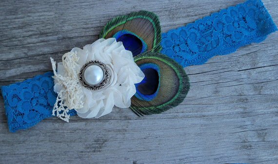 Something Blue Wedding Garter (by Wisely Crafted Originals via EmmalineBride.com)