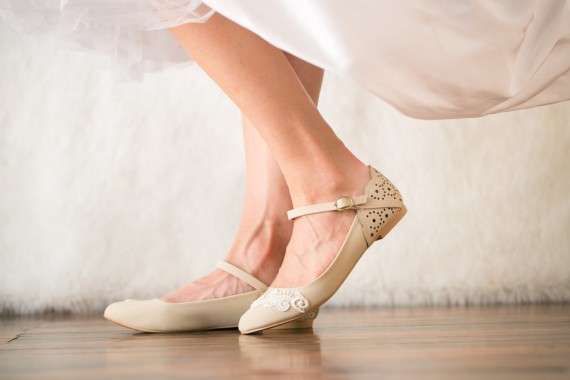 stone ballet flat wedding shoes for bride | via http://emmalinebride.com/bride/wedding-shoes-for-bride/