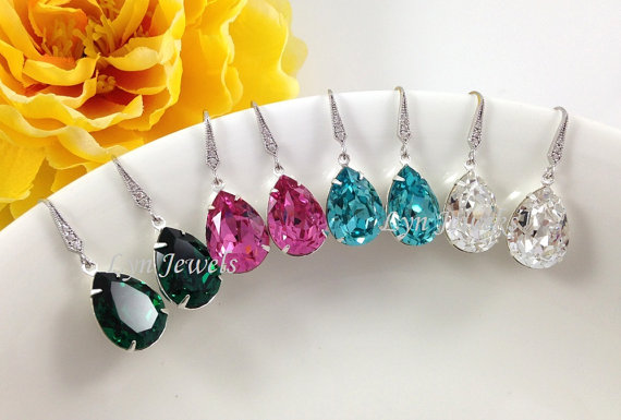 swarovski crystal teardrop earrings