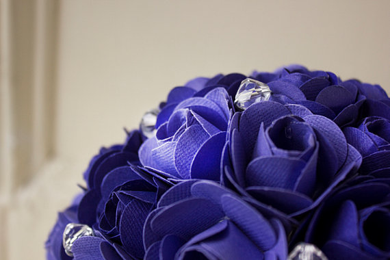 up close purple paper bouquet