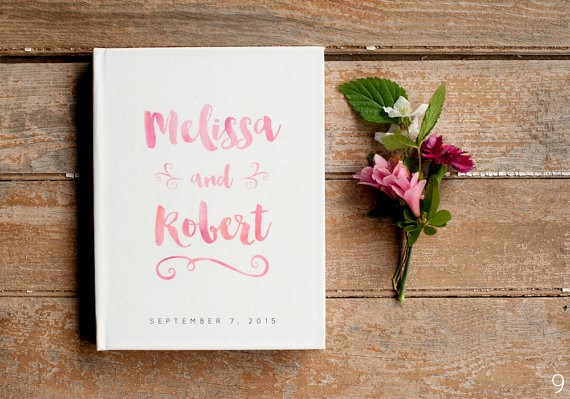 watercolor wedding guest book