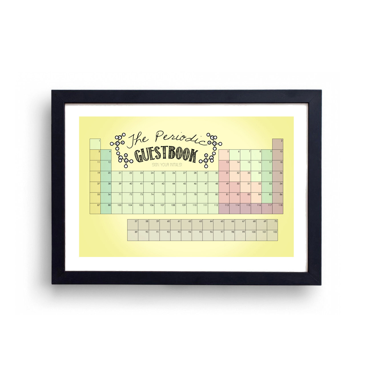 periodic table guest book alternative | via emmalinebride.com | 50+ Greatest Geeky Wedding Ideas of All Time