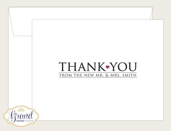 when to send thank you cards - personalized for bride and groom