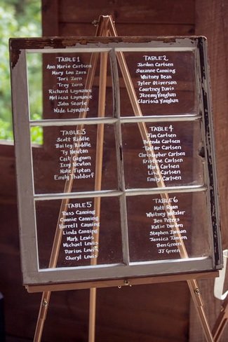 Wedding Window Pane Seating Chart